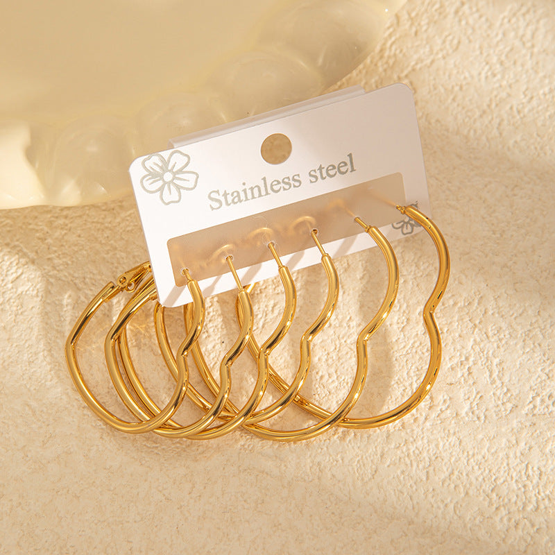 Wholesale Light Luxury Star Hoop Earrings for Women - Titanium Steel Electroplated,  Boutique Resale