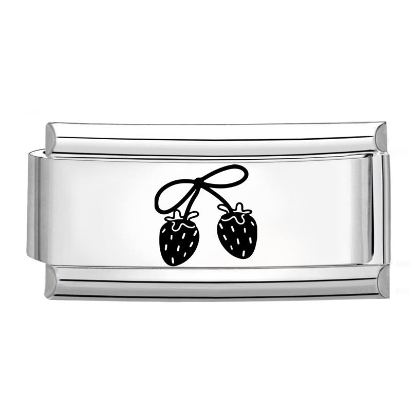 Wholesale Italian Charm Bracelet 9mm DIY Splicing Long Black and White Series Stainless Steel Composable Bracelet