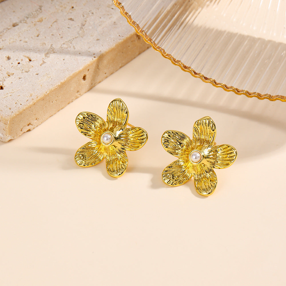 Wholesale  pearl flower earrings