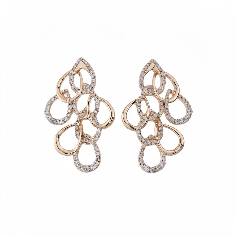 Wholesale Geometric Drop Crystal Earrings - Silver Tone Fashion Jewelry Accessory for Boutique Resale