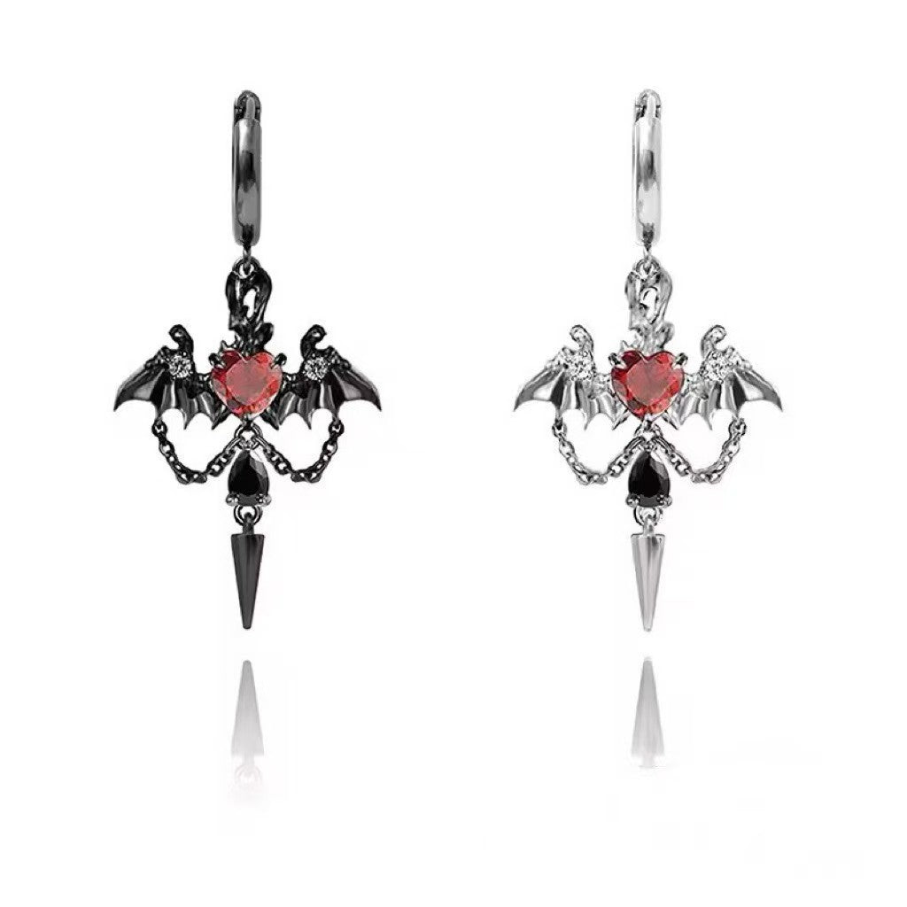 Wholesale Gothic Bat Wing Pendant Earrings,  Zinc Alloy Electroplated,  Stylish Dark Fashion Jewelry