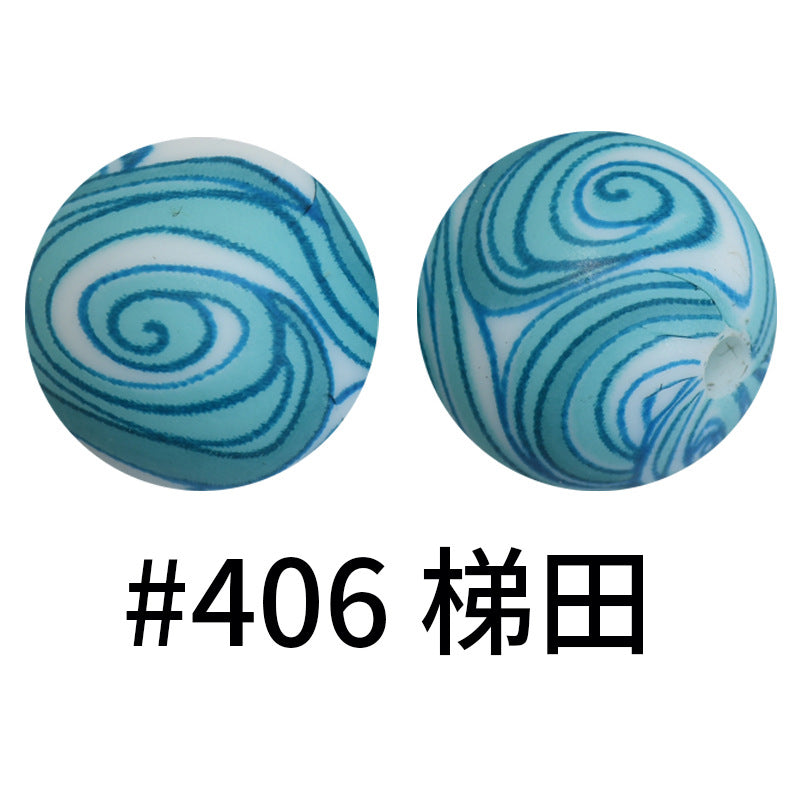 Wholesale 50pcs 15mm Terraced Fields Silicone Round Beads DIY Bead Accessories ACC-BDS-HeSheng002