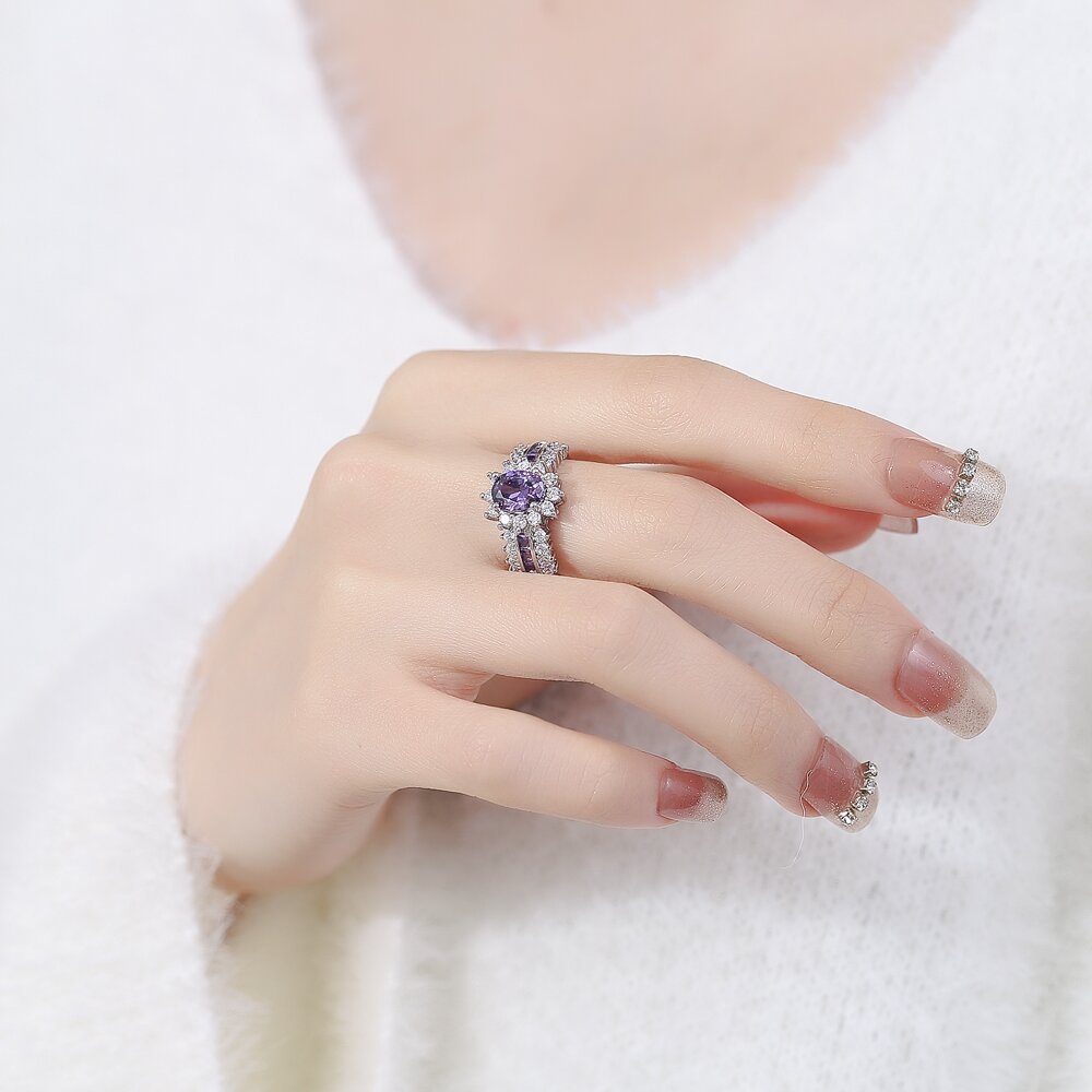 Wholesale  Zircon Ring Copper Material Fine Polished Finger Ring