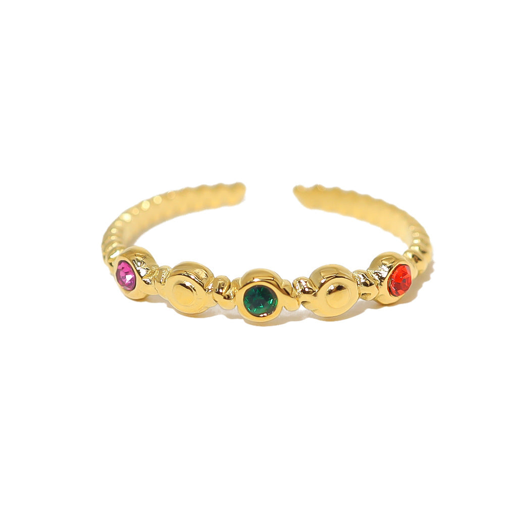 Wholesale geometric titanium steel ring 18K gold  ring