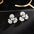 Wholesale full of diamond petals new fashion zircon  flower pearl earrings