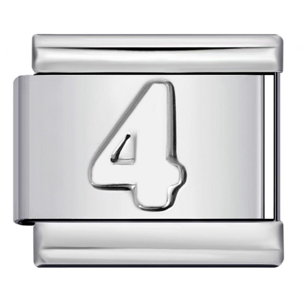 Wholesale Italian Charm Bracelet 9mm DIY Splicing Removable Arabic Numerals Stainless Steel Composable Bracelet