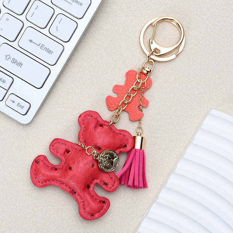 Wholesale Chic White Leather Bear Keychain - Decorative Bag Charm &  Car Key Accessory