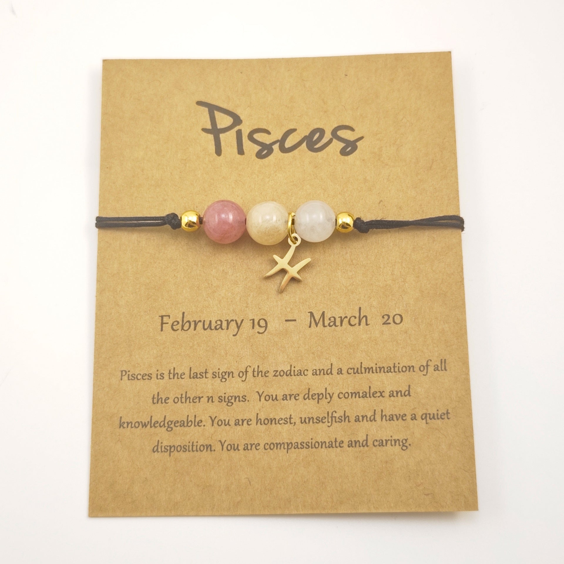Wholesale Natural Stone Crystal Zodiac Bracelet Handmade Woven Rope Fashion Jewelry Accessory