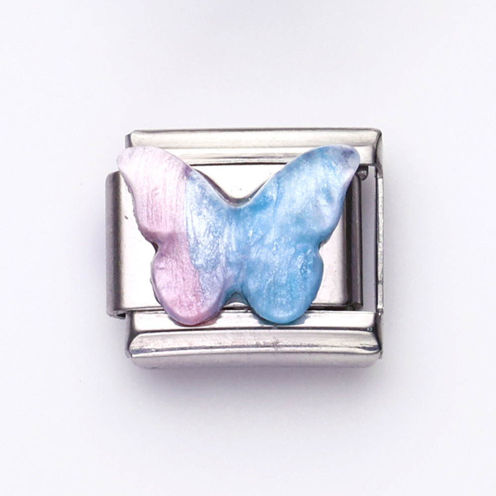 Wholesale 10pcs Italian Charm Bracelet 9mm DIY Splicing Color Series Stainless Steel Composable Bracelet