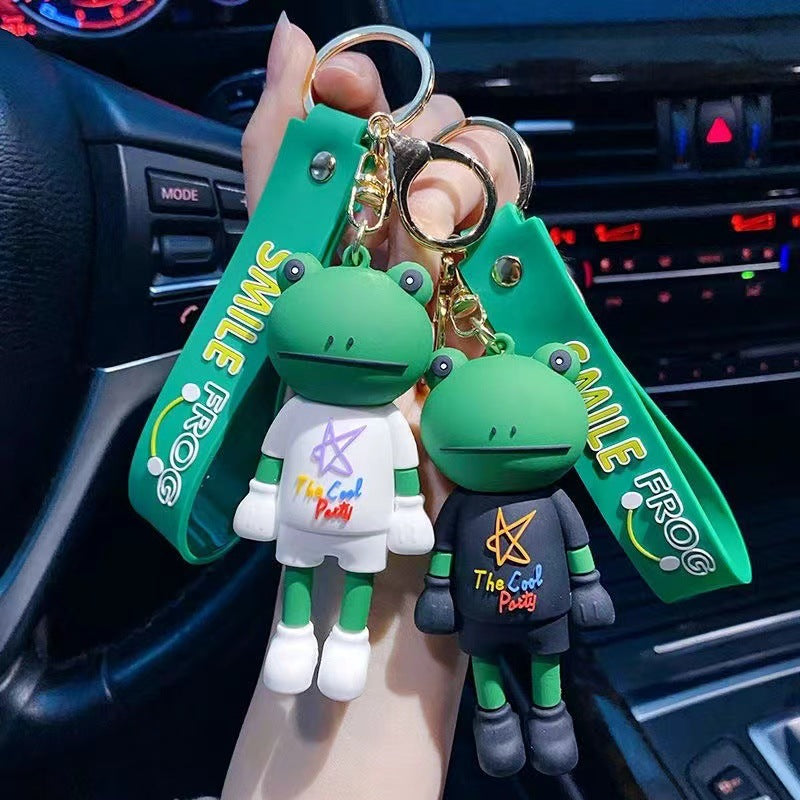 Wholesale Creative Cartoon Long Legs Frog Silicone Keychain