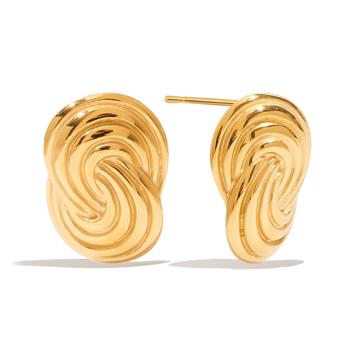 Wholesale 18K Gold Stainless Steel Spiral Wrap Earrings
