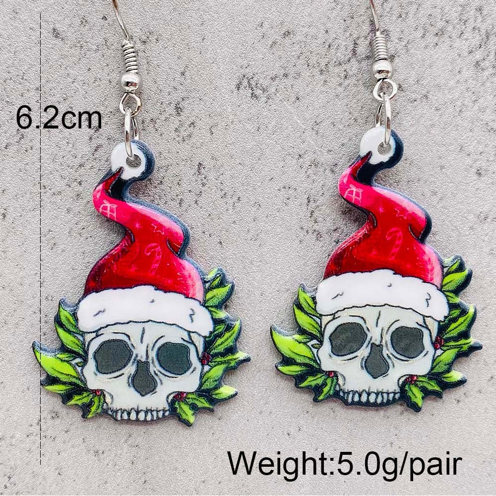 Wholesale  Christmas Acrylic Earrings Snowman Crutch Snowflake Candy Christmas Earrings