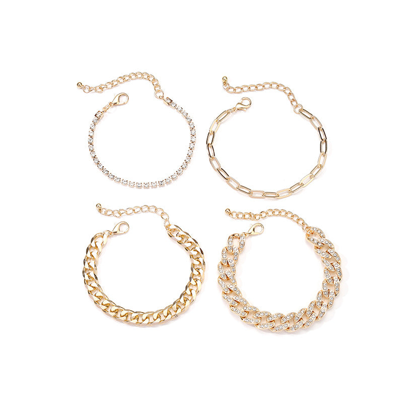 Wholesale Metal Chain Hipop Multi-layer Hand Jewelry Layered Bracelet Set ACC-BT-Yiran002