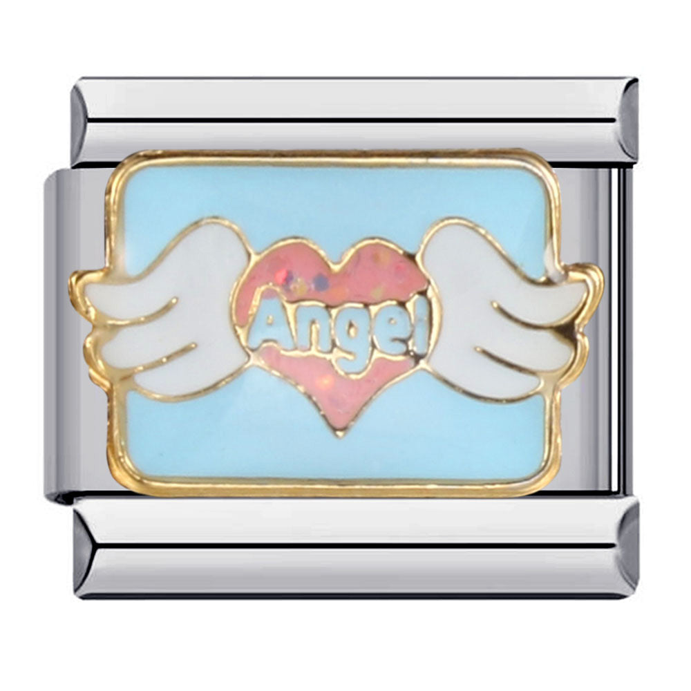 Wholesale Italian modular Photo-style angel pattern DIY  bracelet