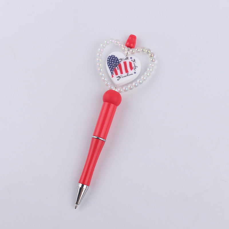 Wholesale creative cartoon love series silicone beaded pen  ballpoint pen