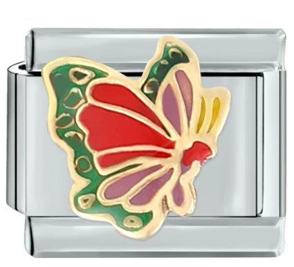 Wholesale Italian Charm Bracelet 9mm DIY Splicing Gold Butterfly Stainless Steel Composable Bracelet