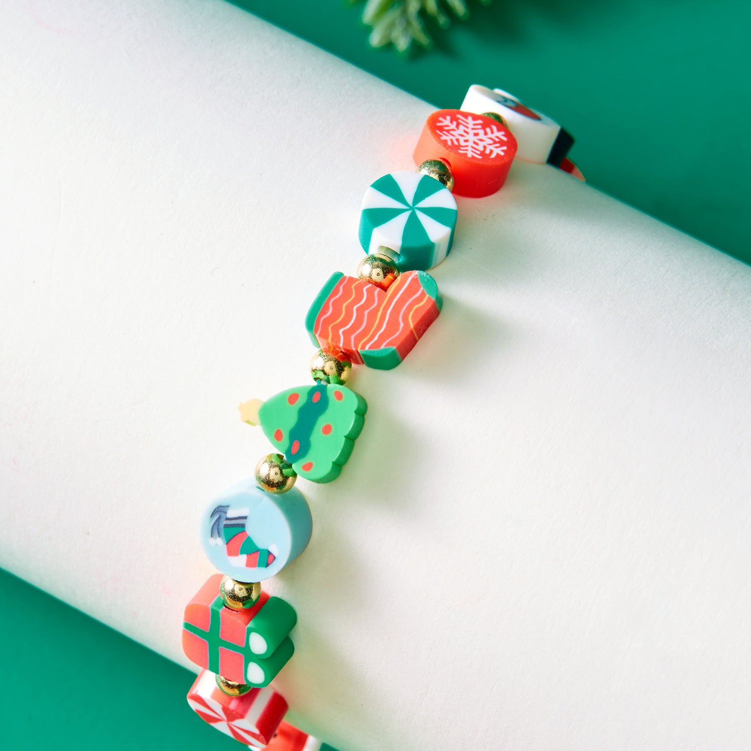 Wholesale  Christmas soft clay Santa Snowman bracelet