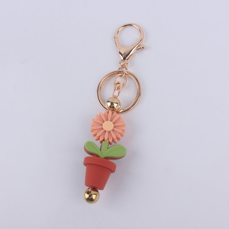 Wholesale Cartoon Daisy Flower Silicone Keychain ACC-KC-GuangTian029