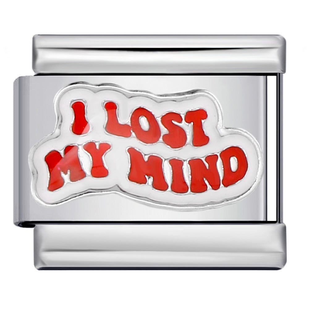 Wholesale Stainless steel welding gold-plated oil drop DIY Italian module Charms