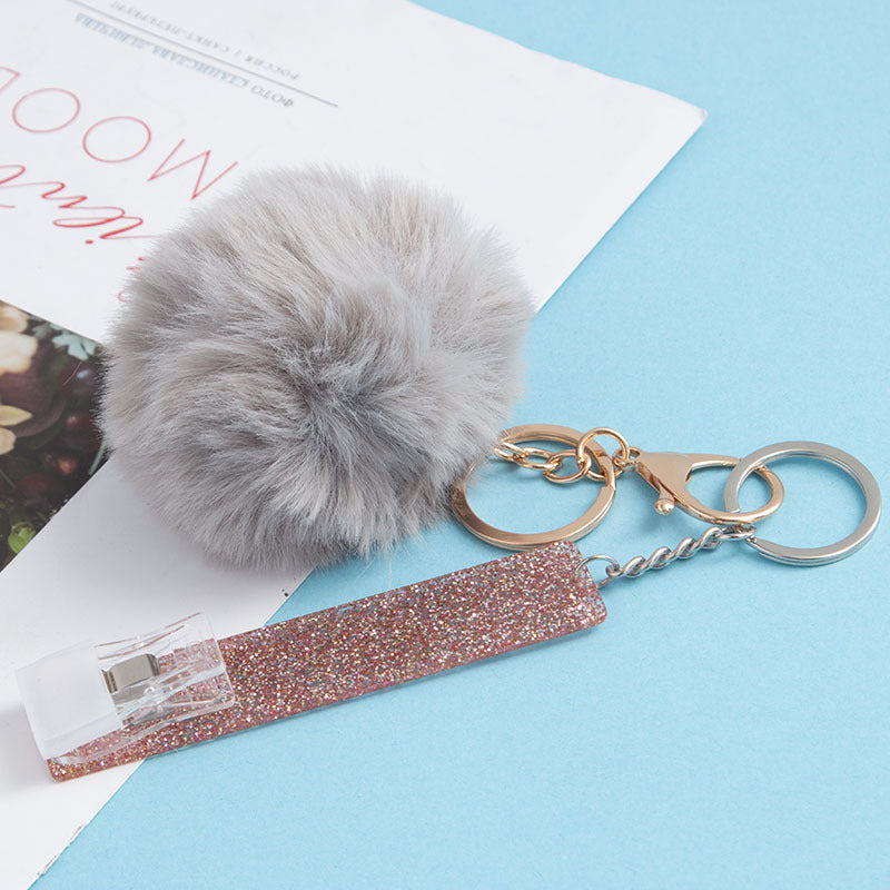 Wholesale ATM Contactless Card Reader Long Nail Card Reader Fur Ball Keychain ACC-KC-JinHao004