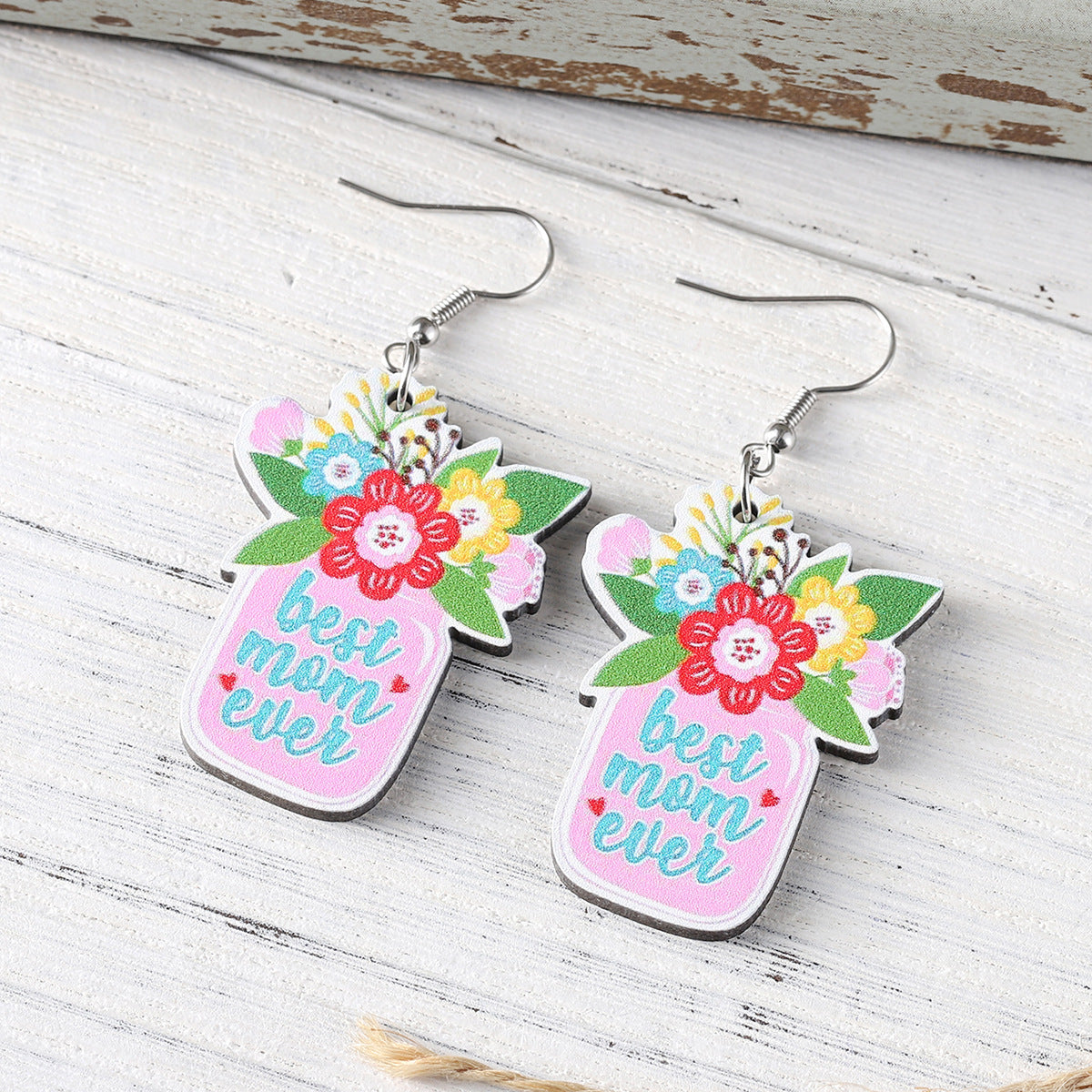 Wholesale  MOM flower love bouquet pendant earrings