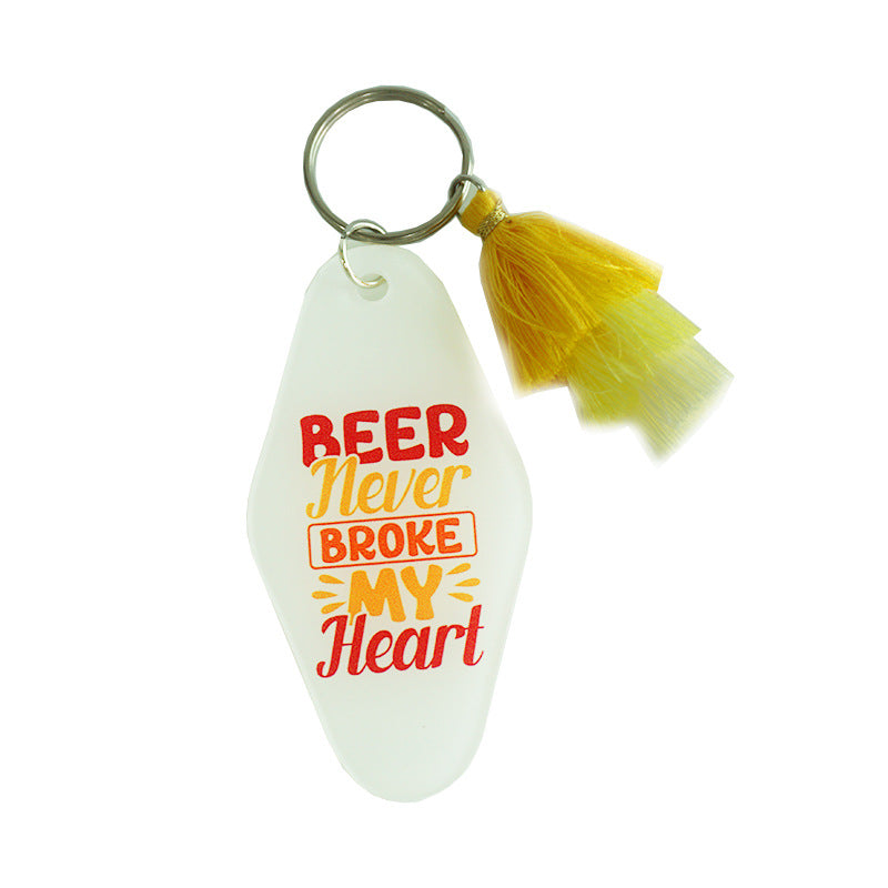 Wholesale 2pcs Father's Day Wine Lover Beer Red Wine Quit Alcohol Acrylic Keychain ACC-KC-HY023