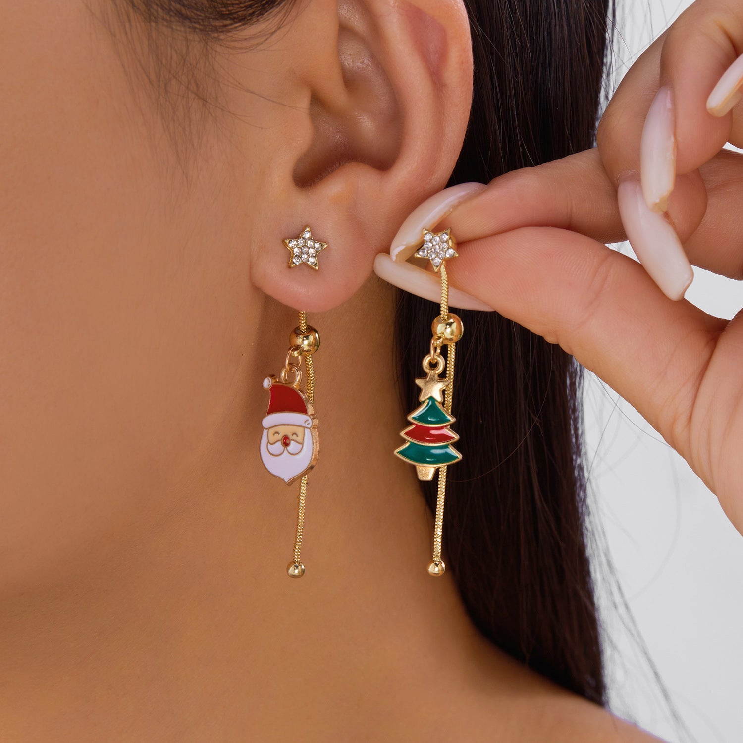Wholesale  Long Tassel Asymmetrical Earrings