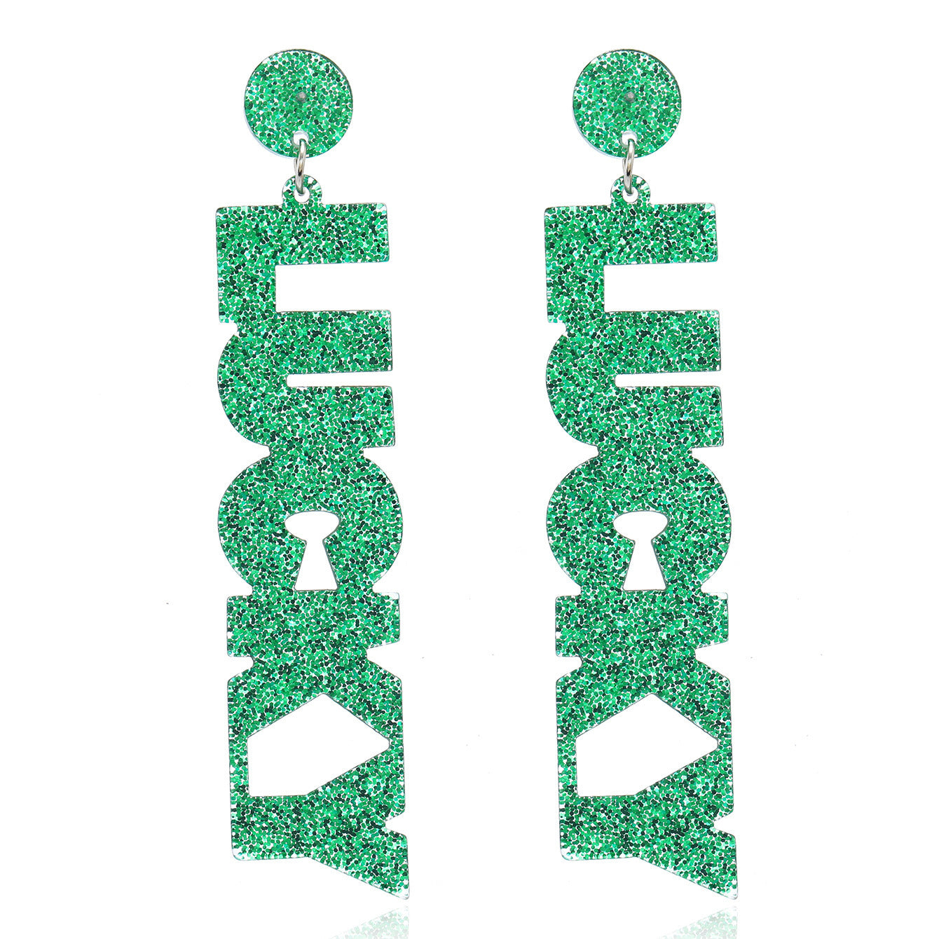 Wholesale Acrylic St.  Patrick' s Day Lucky Clover Irish Earrings