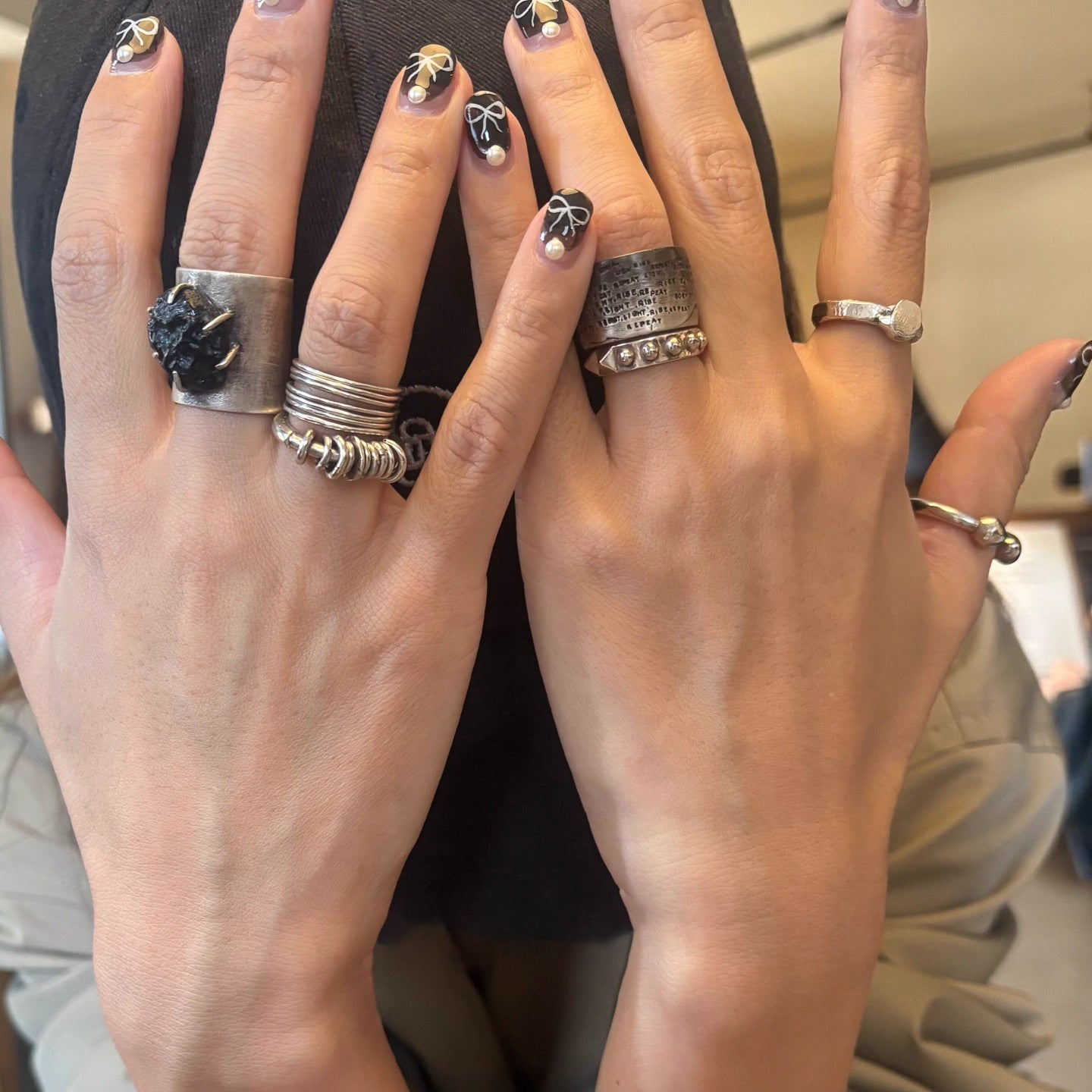 Wholesale Trendy Geometric Stackable Rings Set for Women,  Fashion Layered Cuff Rings,  Everyday Jewelry Accessory Gift