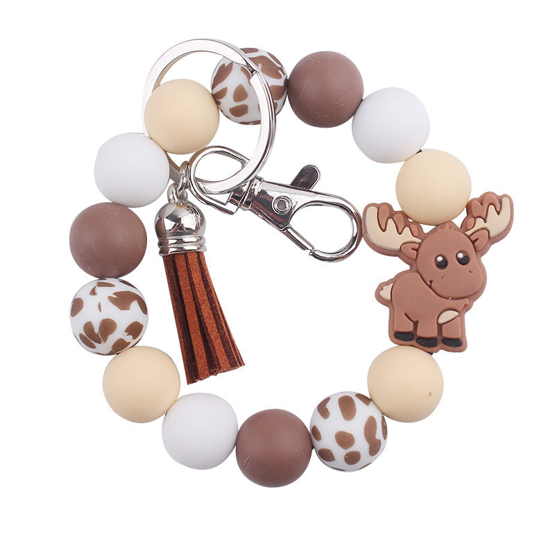 Wholesale Cartoon Bull Head Silicone Beaded Wrist Keychain ACC-KC-GuangTian063