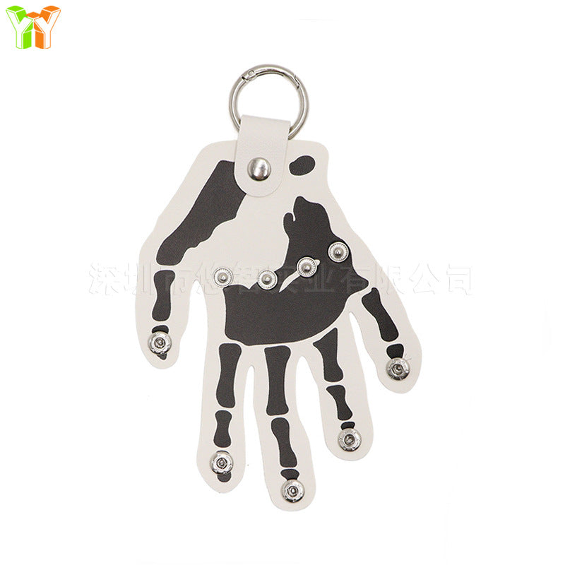 Wholesale Leather Palm Shape Keychain Halloween Decoration