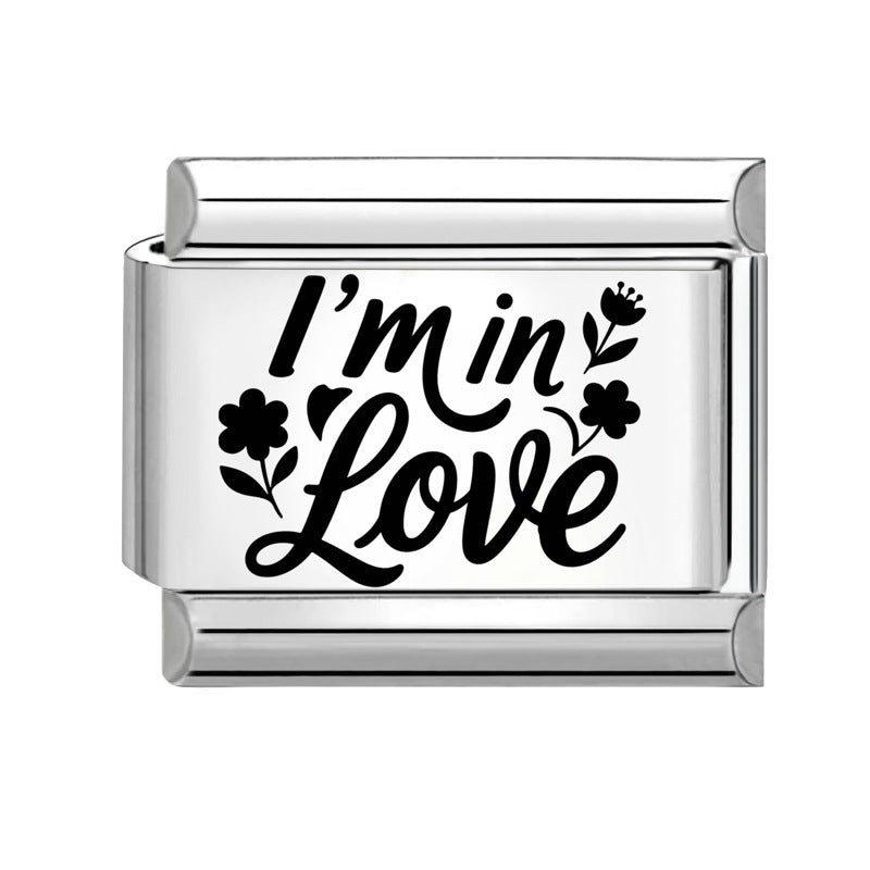 Wholesale 9mm Italian Charm Starter Bracelets DIY Black and white Creative Stainless Steel Composable Bracelet