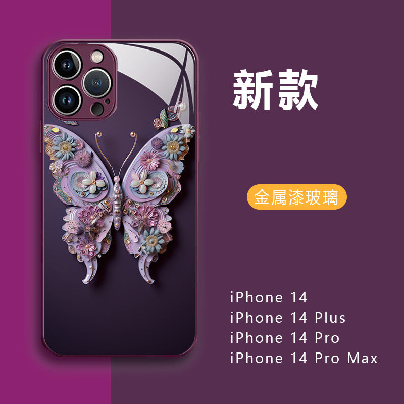 Wholesale Butterfly Glass All Models Mobile Phone Case ACC-PC-ShanShan001