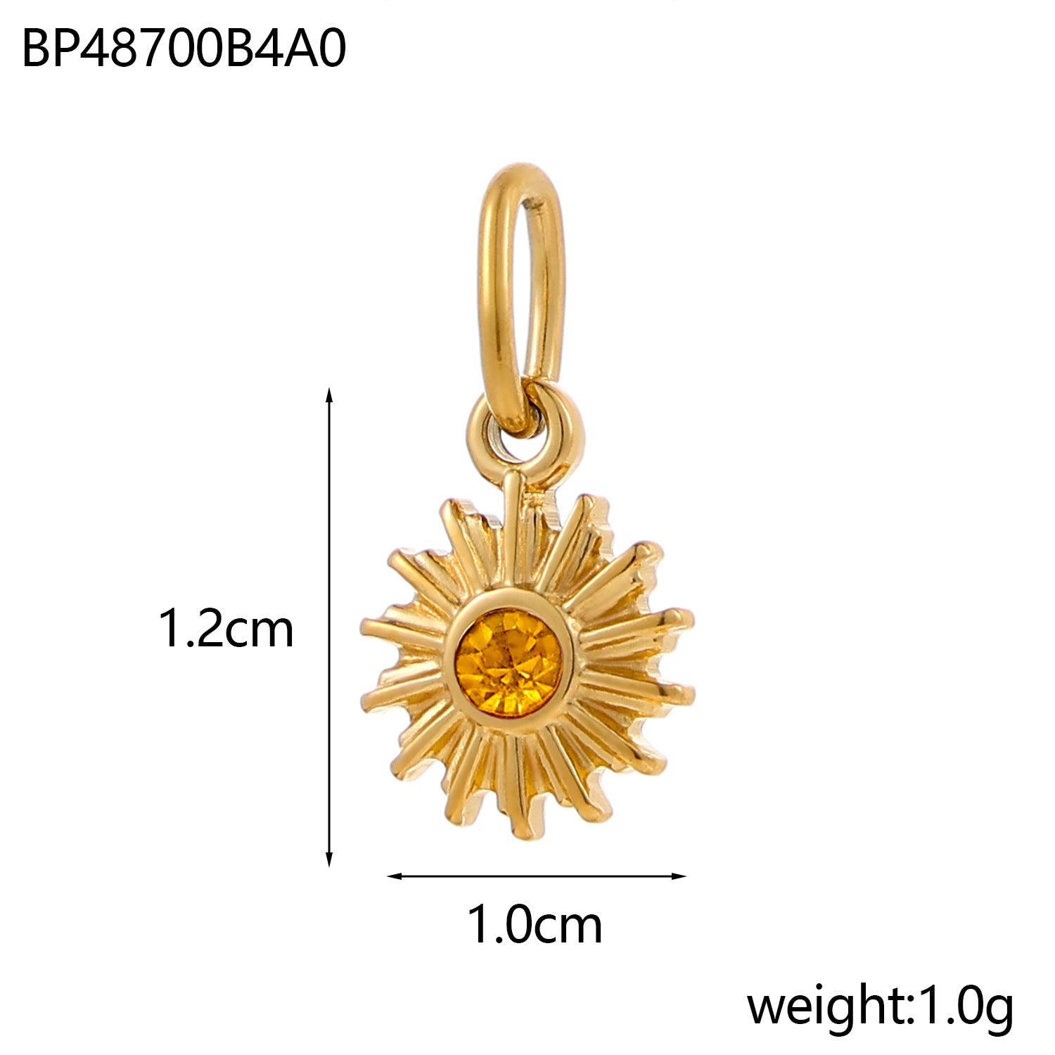 Wholesale Sun Bohemian Natural Stone Titanium Steel Pendant DIY Crescent Stainless Steel Pendant