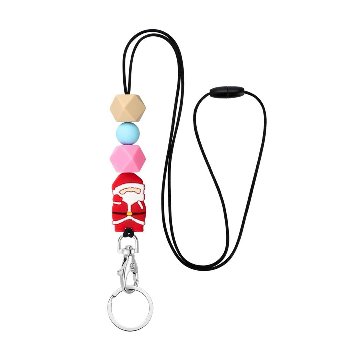Wholesale Silicone Round Irregular Beaded Christmas Series  Keychains