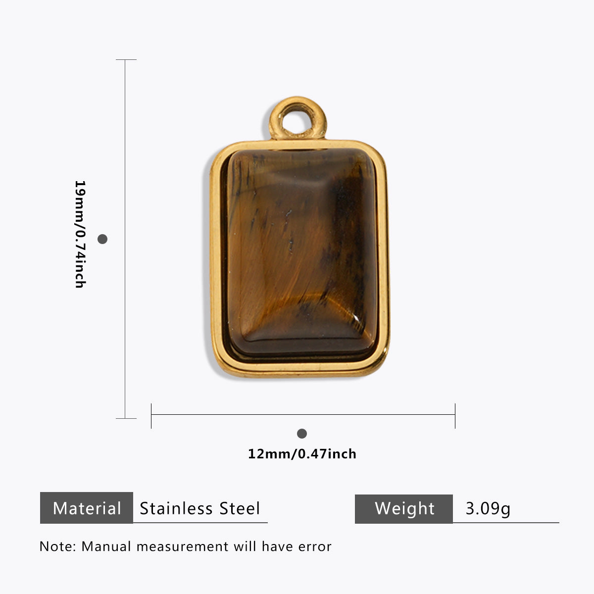 Wholesale Stainless Steel Maillard Tiger Eye Pendant