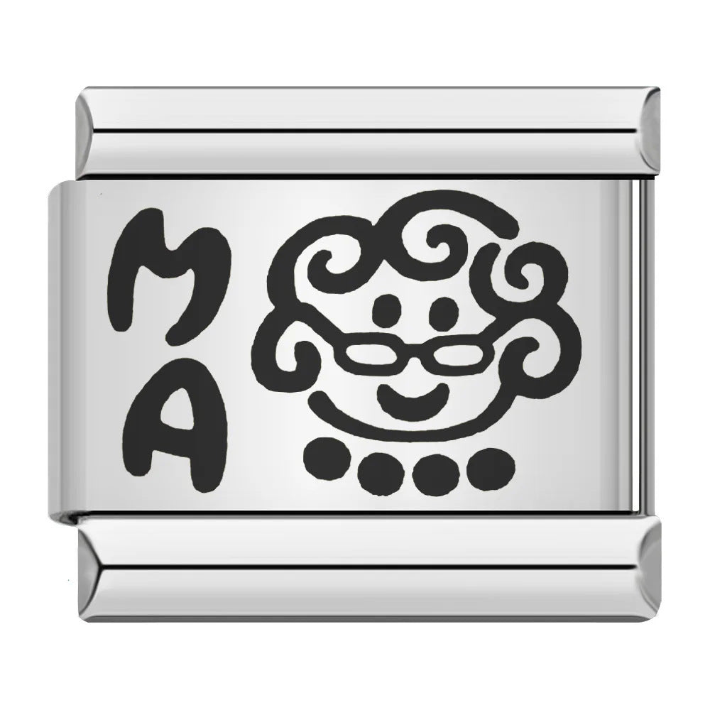 Wholesale Stainless Steel Laser Engraved Pattern Italian Module Bracelet DIY Fashion Jewelry Accessory