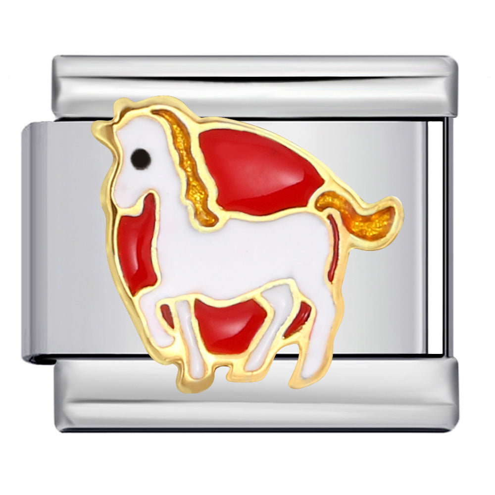 Wholesale Italian Charm Bracelet Animal Pattern DIY Free ing Combination Stainless Steel Composable Bracelet