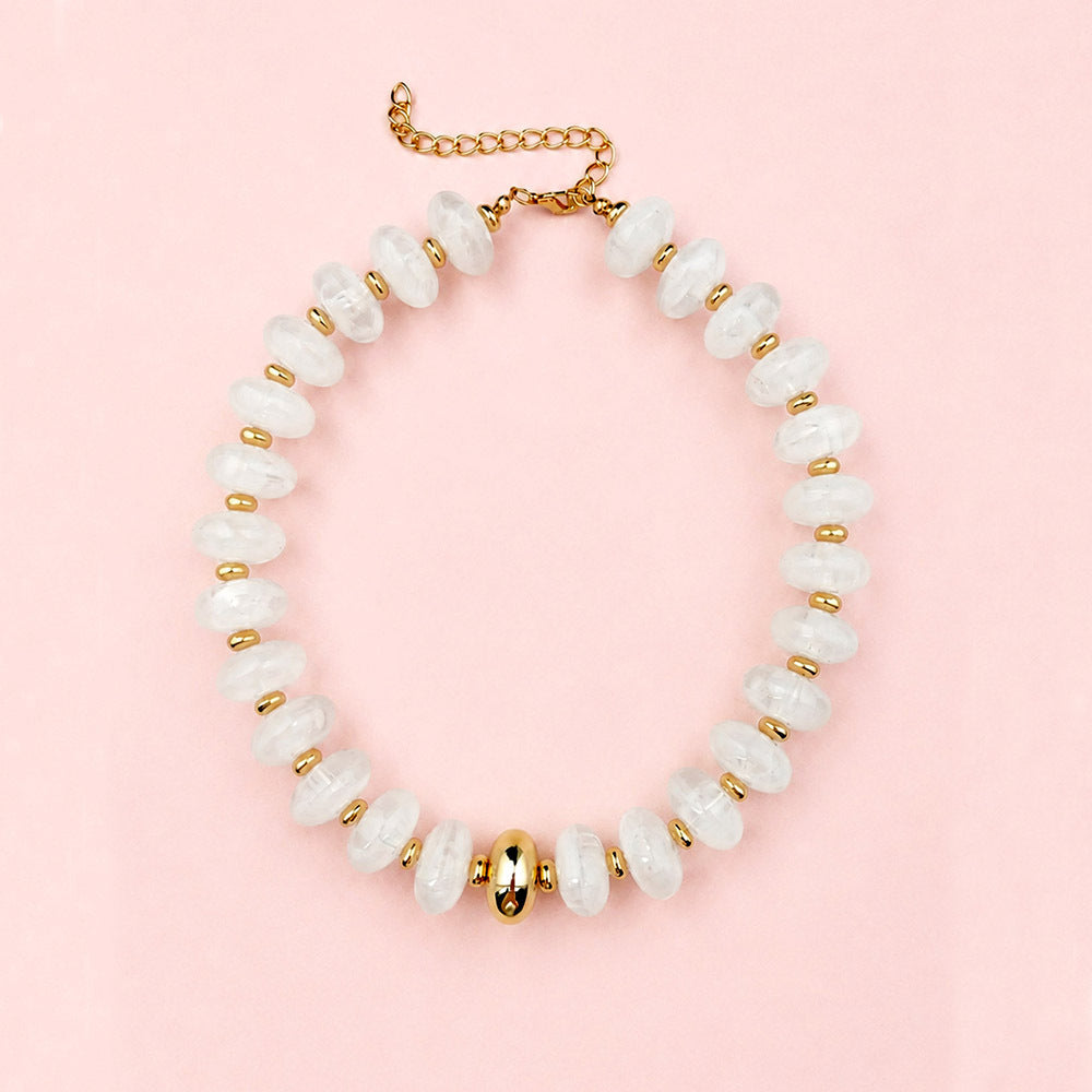 Wholesale Dopamine Color Acrylic Geometric Beaded Necklace Trendy Jewelry Gift for Women