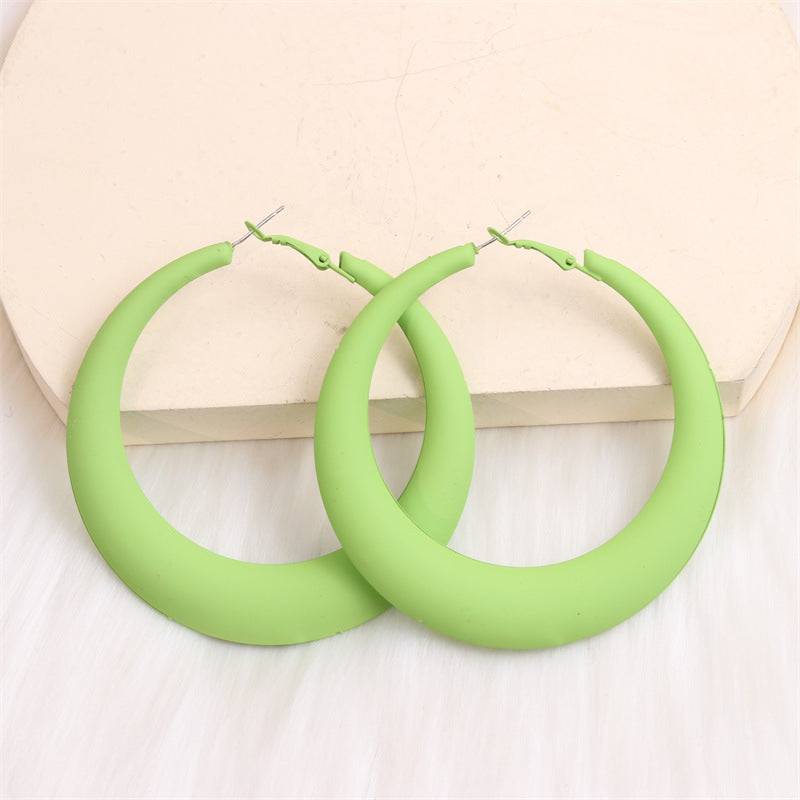 Wholesale 7CM spray paint big earrings