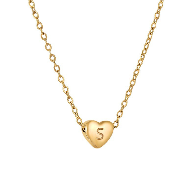 Wholesale 18K  titanium steel love letter necklace