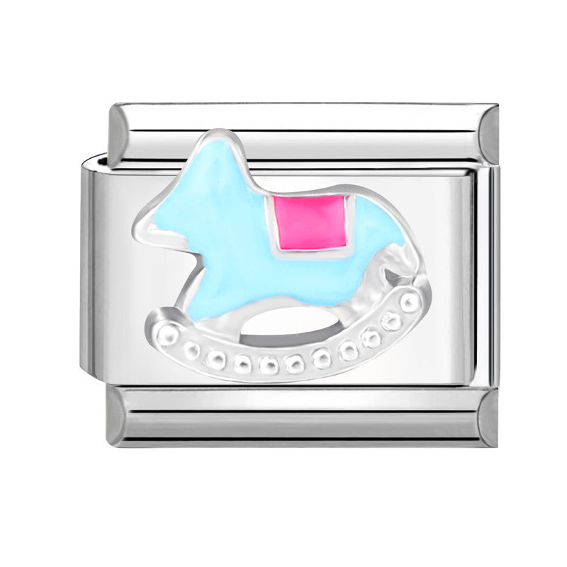 Wholesale Stainless steel DIY charm color love letter module stainless steel elastic bracelet