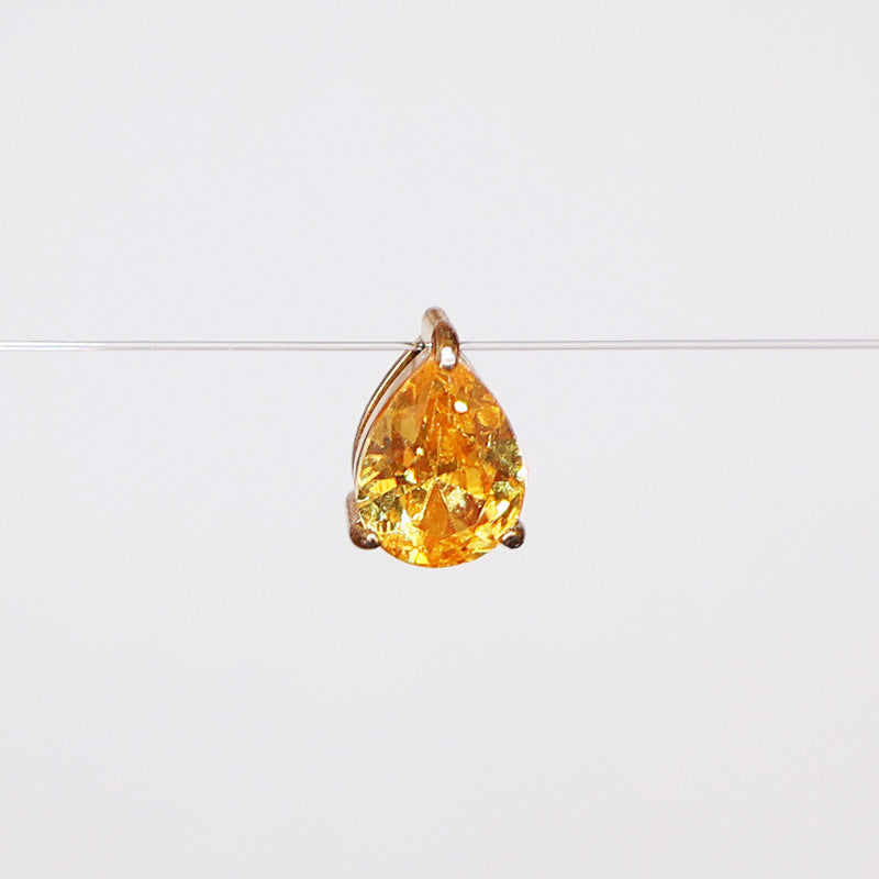 Wholesale DIY accessories stainless steel pear-shaped teardrop zircon pendants