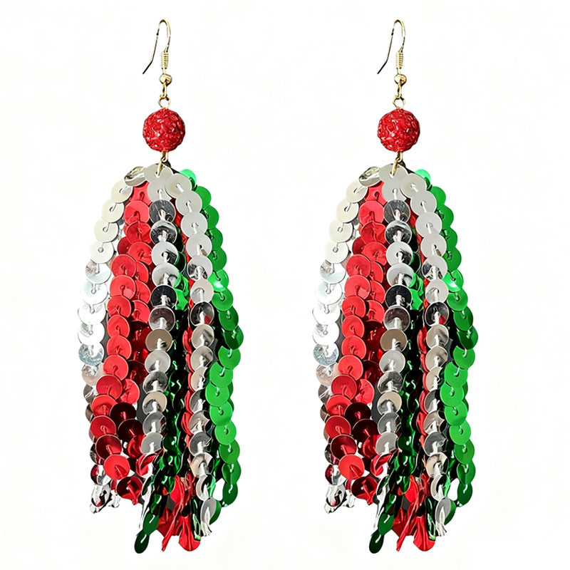 Wholesale 2 pairs/ pack Christmas Tassel Party Earrings