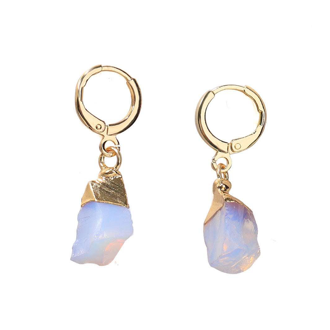 Wholesale Irregular Natural Stone Crystal Birthday Stone Rough Stone Earrings ACC-ES-ZhuangZ001