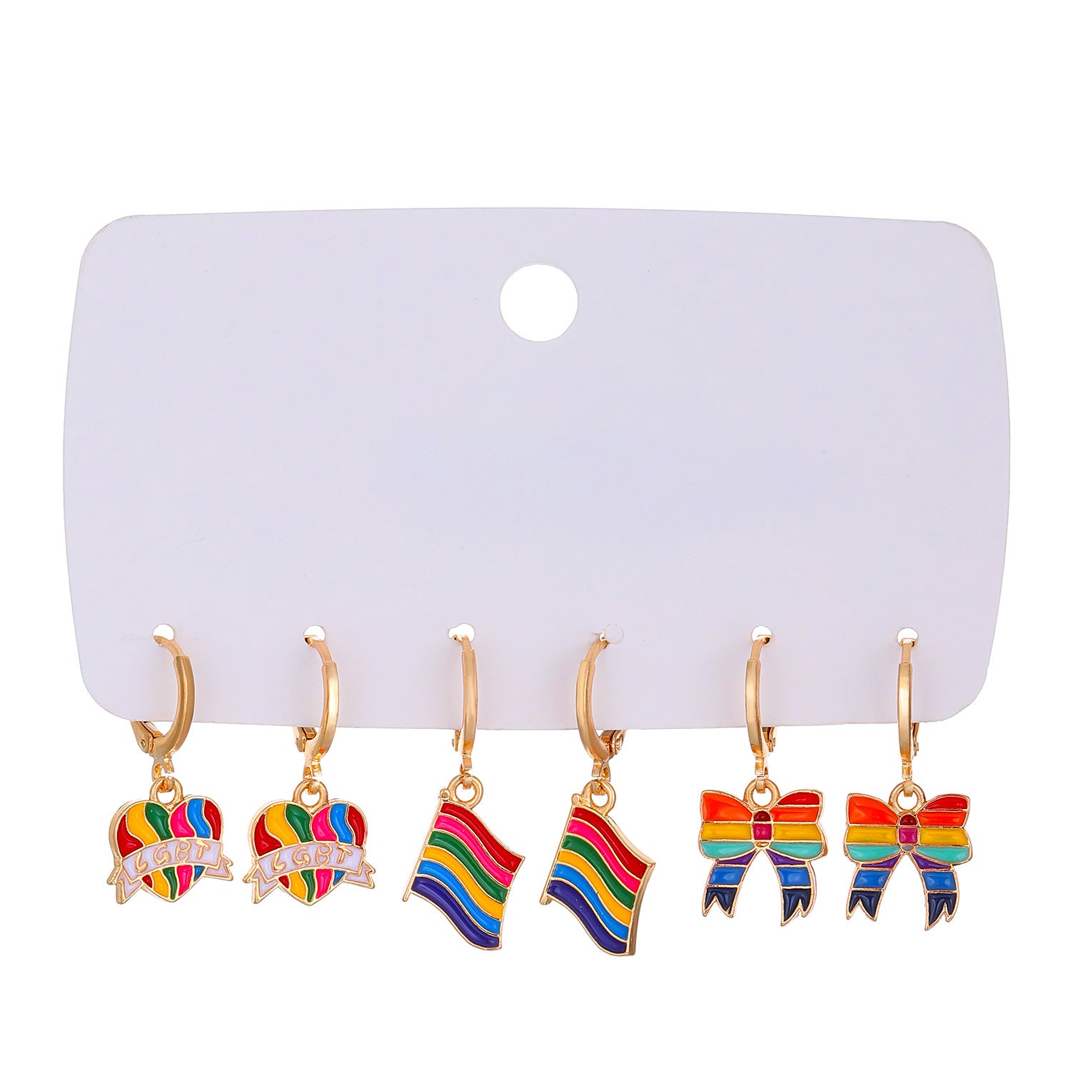 Wholesale Rainbow LGBT Earrings Set ACC-ES-QW002
