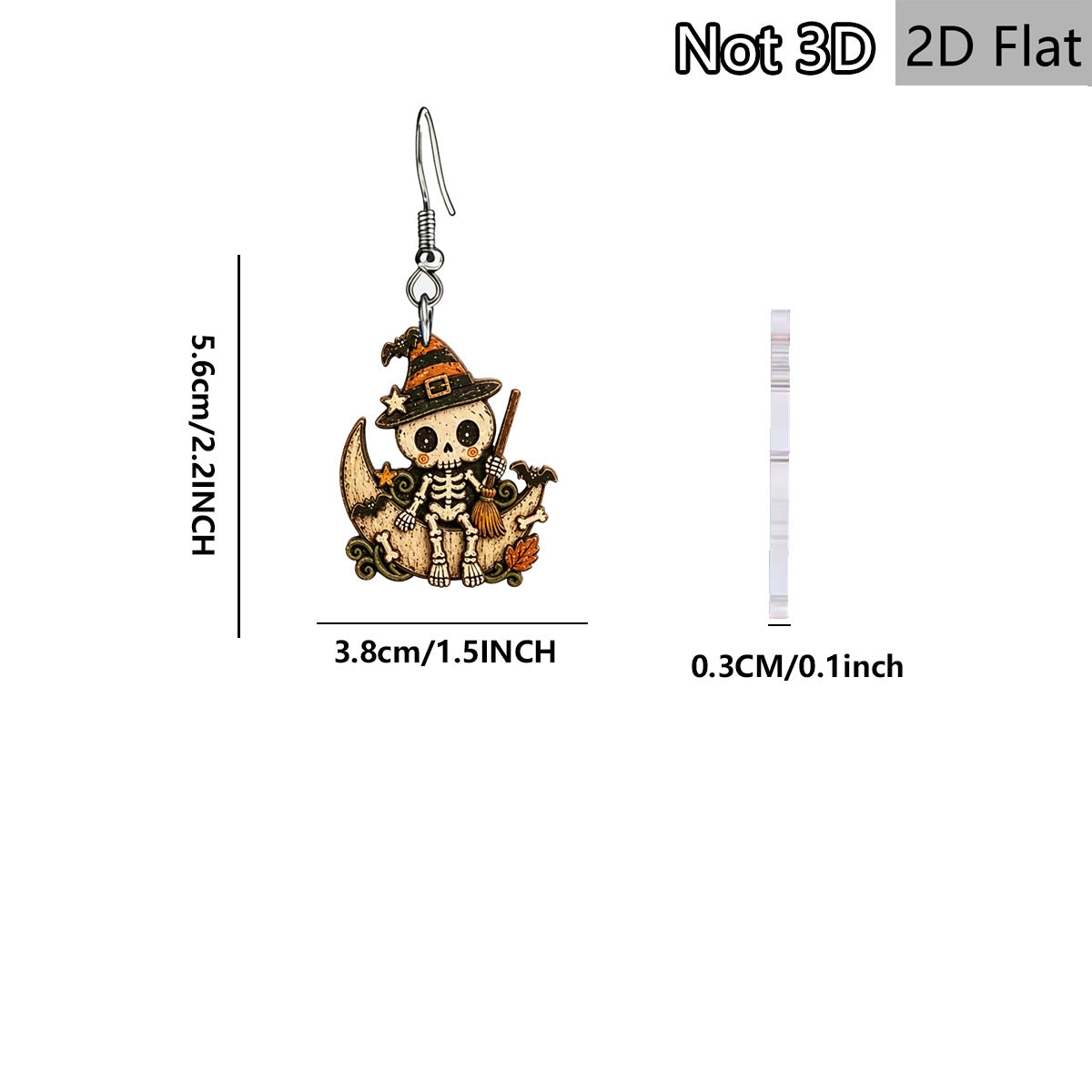 Wholesale  Wooden Earrings Witch Hat Skull Moon Broom Design Fashion Party Accessory For Gift And Boutique Resale