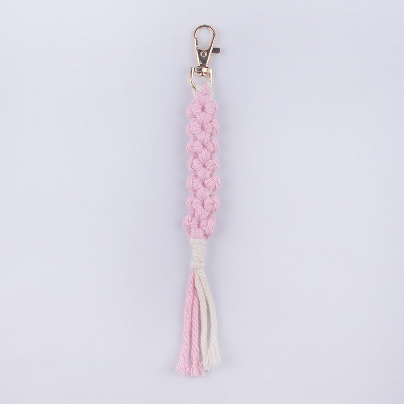 Wholesale handmade woven golden keychain