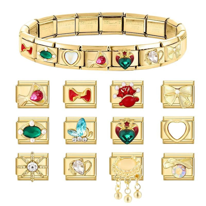 Wholesale Vintage Splice DIY Charm Bracelet Italy Module Pendant Jewelry Accessory for Resale