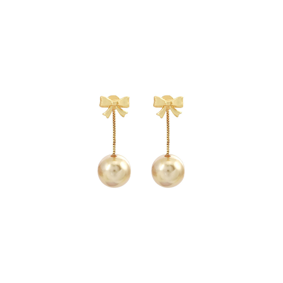 Wholesale Champagne Pearl Bow Earrings